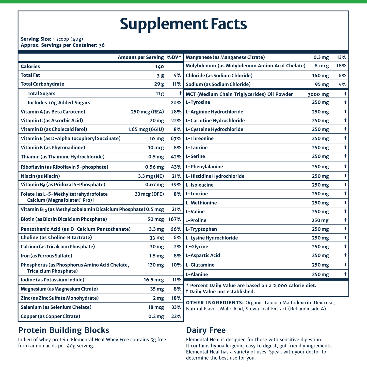 Elemental Heal Whey Free (Final Sale)