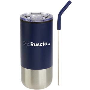 Dr. Ruscio 16 oz Stainless Steel/Polypropylene Tumbler with Straw Product Image